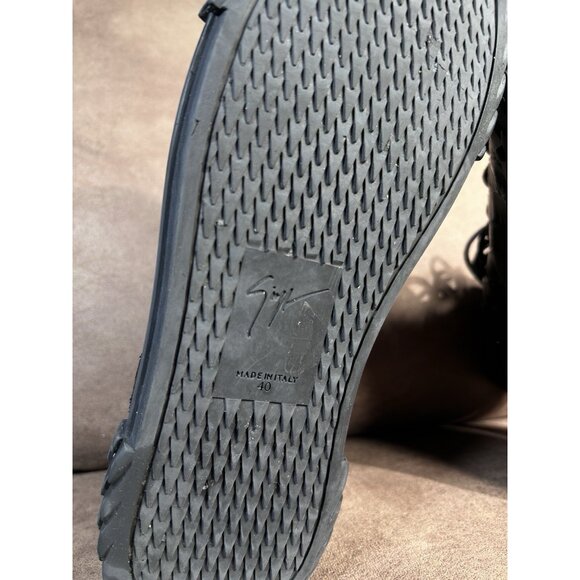 Giuseppe Zanotti Men's Blabber Croc-Embossed High-Top Sneakers Black Size 9.5 - Picture 7 of 10